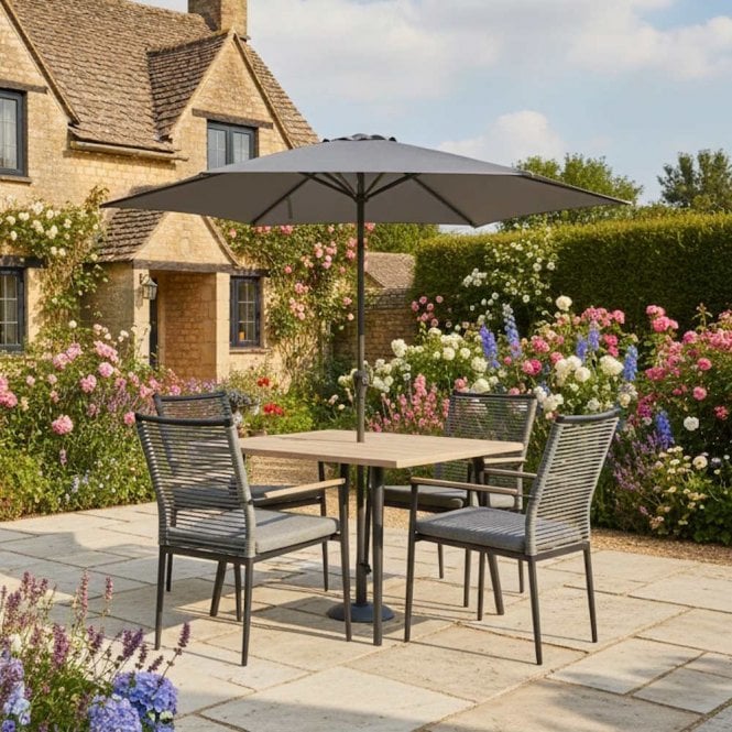Kettler Merano 4 Seat Dining Set with Parasol