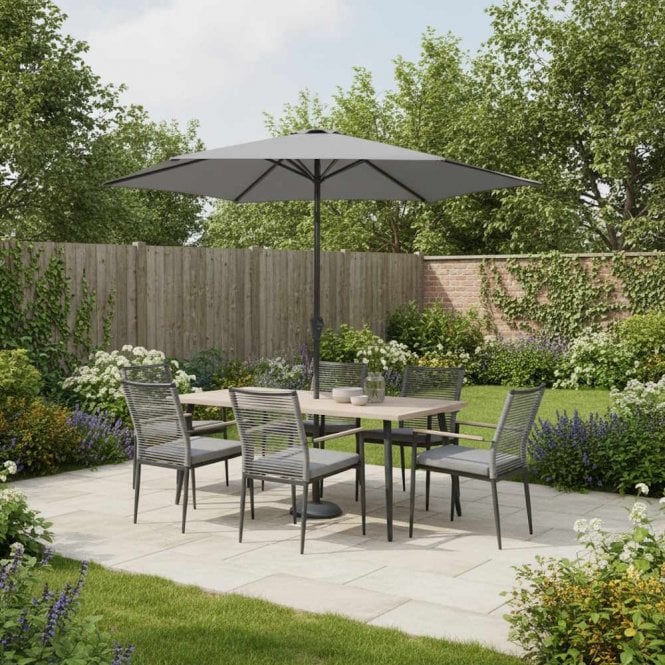 Kettler Merano 6 Seat Dining Set with Parasol