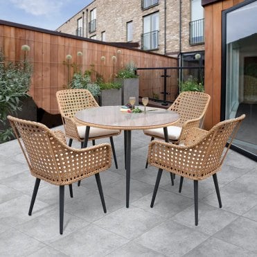 Set Of 4 Boho Dining Chairs