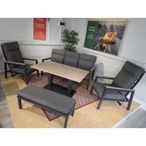 Kettler Tudor 5 Seat Sofa Set with Lounge Armchairs & High/Low Table Ex-Display 