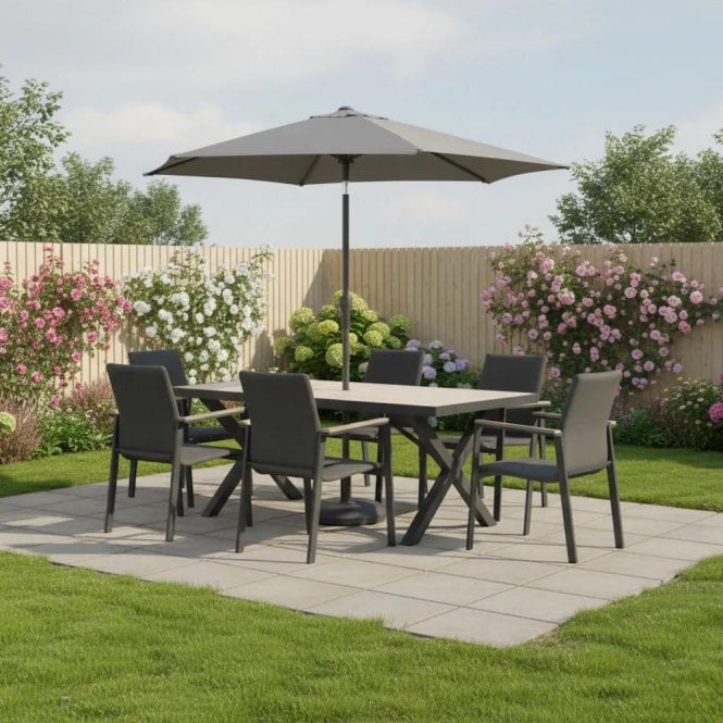 Kettler Tudor 6 Seat Dining Set with Parasol