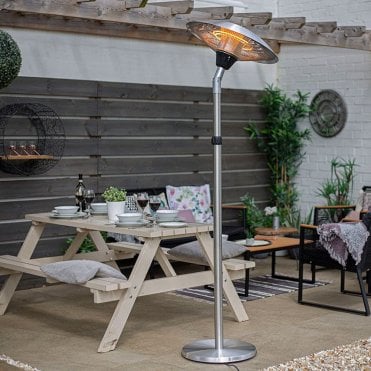 Adjustable Standing Heater Silver