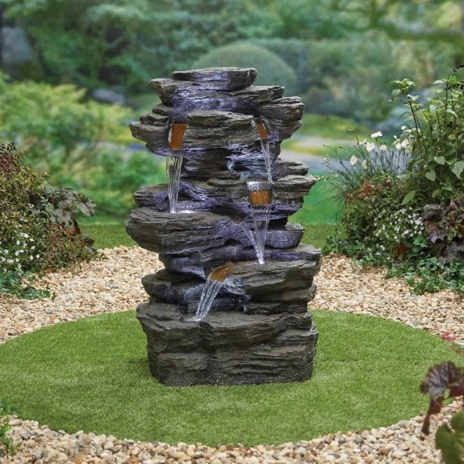 La Hacienda Hinoki Springs Fountain with LEDS