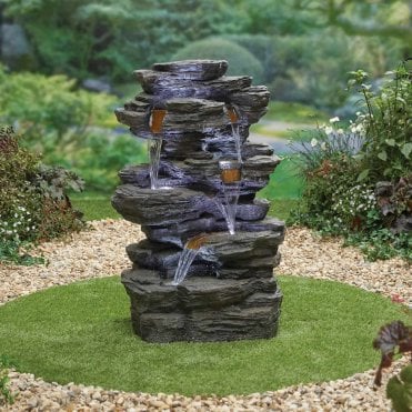 Hinoki Springs Fountain with LEDS