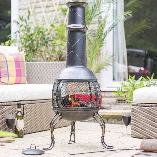 Leon Mesh Steel Chimenea Large