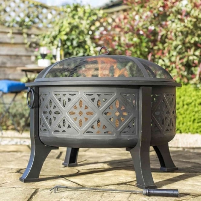 La Hacienda Moresque Deep Steel Firepit With Grill
