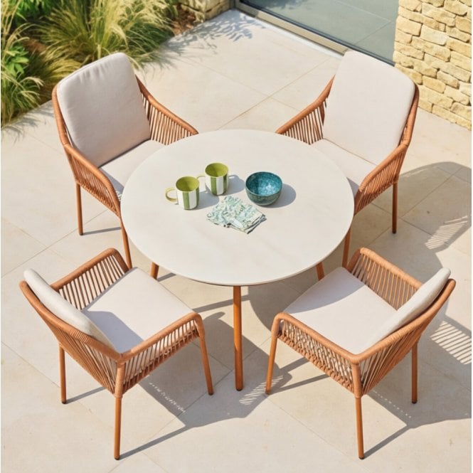 LG Outdoor Malibu 4 Seat Round Dining Set