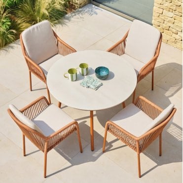 Malibu 4 Seat Round Dining Set