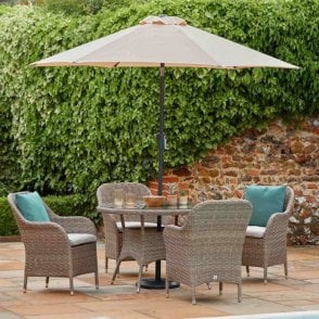 LG Outdoor Monte Carlo 4 Seater Dining Set With Parasol