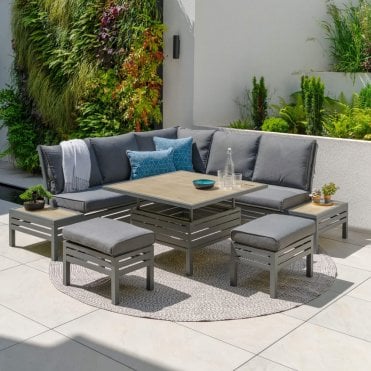 Monza Deluxe Modular Dining Set With Adjustable Table
