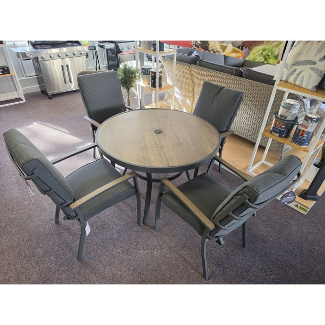 LG Outdoor Monza Highback 4 Seat Dining Set Ex-Display 