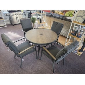 LG Outdoor Monza Highback 4 Seat Dining Set Ex-Display 