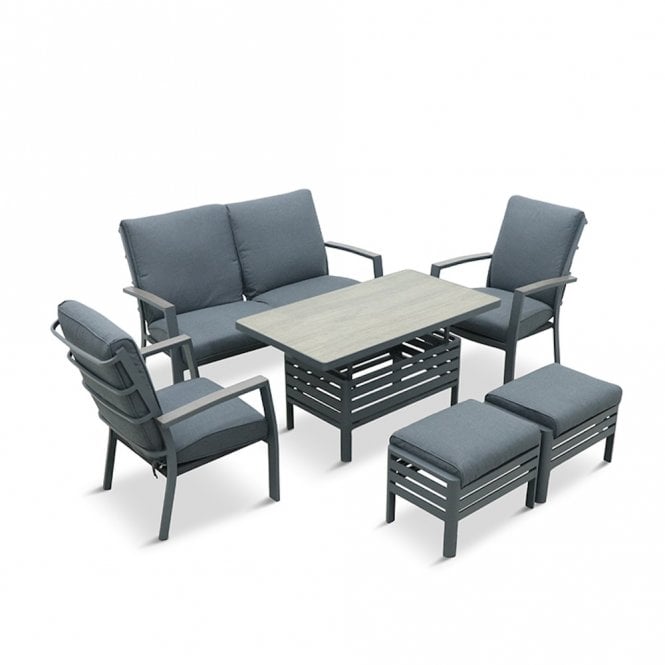 LG Outdoor Monza Lounge Dining Set with Adjustable Table