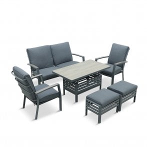 LG Outdoor Monza Lounge Dining Set with Adjustable Table