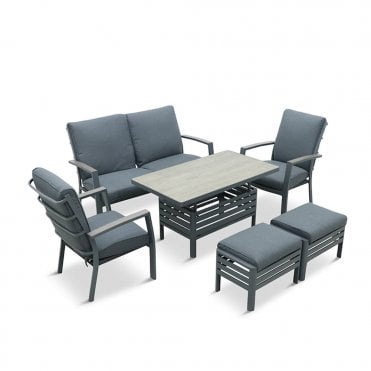 Monza Lounge Dining Set with Adjustable Table