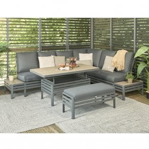 LG Outdoor Monza Lounge Modular Dining Set with Adjustable Table