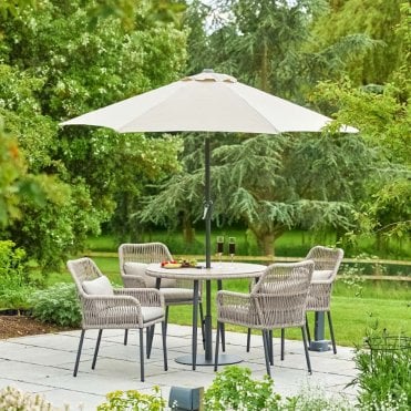 Panama 4 Seat Dining Set with Parasol