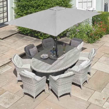 St Tropez 8 Seat Dining Set with 3x2m Parasol