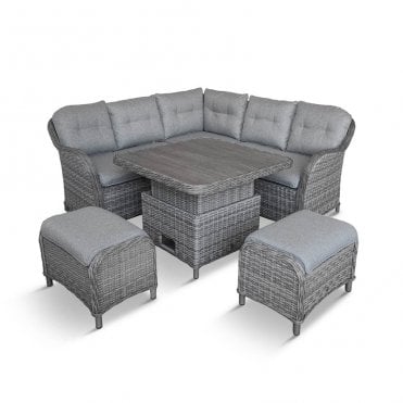St Tropez Compact Dining Set With Adjustable Table