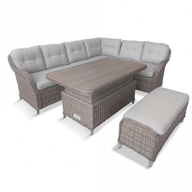 LG Outdoor St Tropez Rectangular Dining Set With Adjustable Table