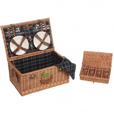 Rectangular Willow Picnic Hamper 4 Person