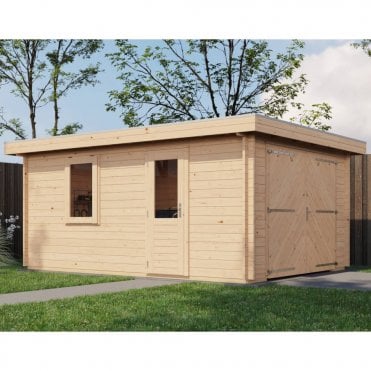 Select Log Cabin Anglesey with Garage Door 350x500cm