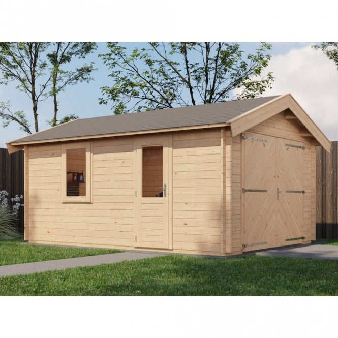 Lugarde Select Log Cabin Arun with Garage Door 350x500cm