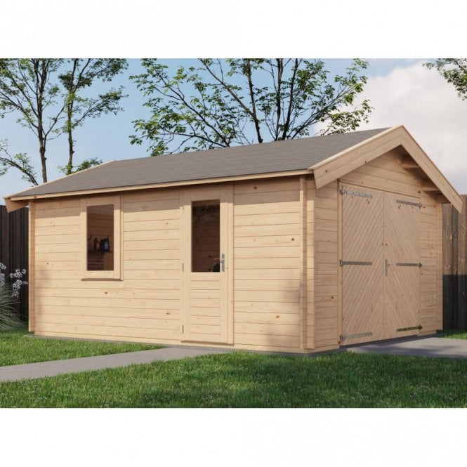 Lugarde Select Log Cabin Derwent with Garage Door 400x500cm