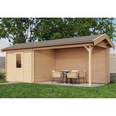 Select Log Cabin with Veranda Blackpool 250x250cm + 400cm