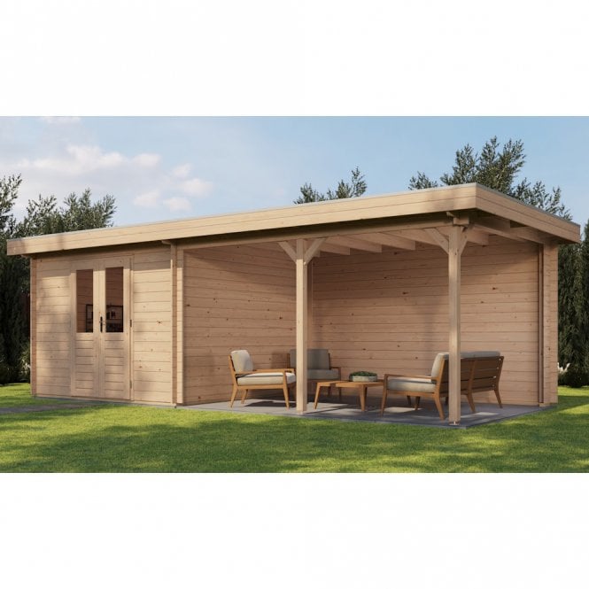 Lugarde Select Log Cabin with Veranda Bristol 300x300cm + 400cm