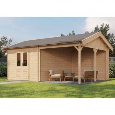 Select Log Cabin with Veranda Clwyd 300x400cm + 300cm