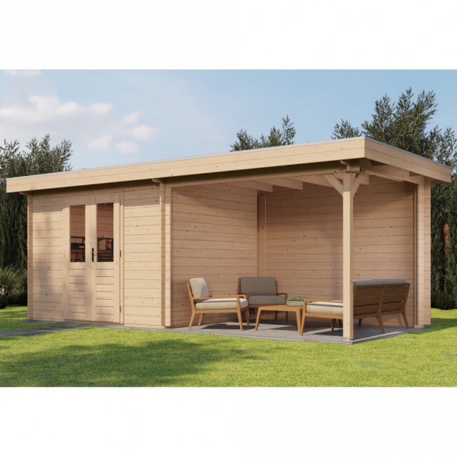 Lugarde Select Log Cabin with Veranda Cornwall 300x250cm + 300cm