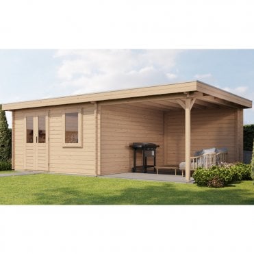 Select Log Cabin with Veranda Glencoe 400x400cm + 300cm
