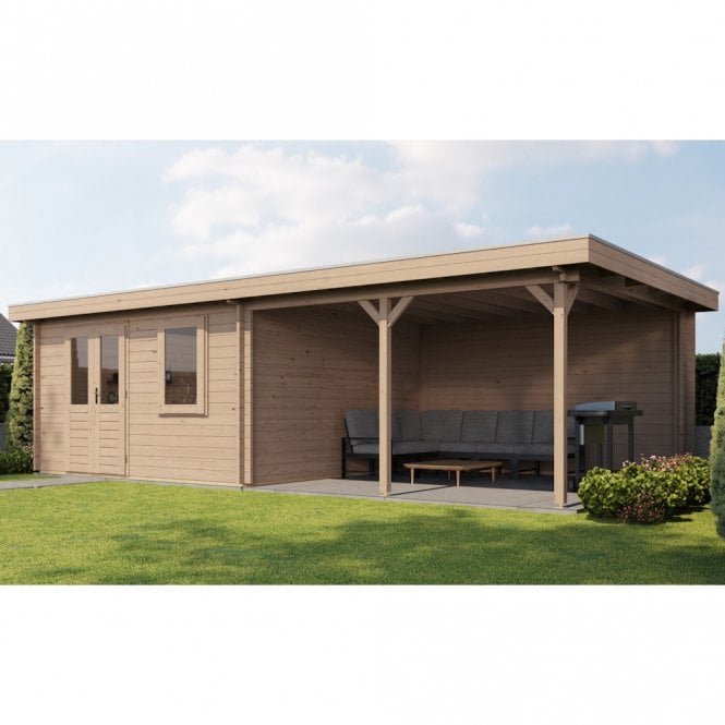 Lugarde Select Log Cabin with Veranda Malvern 400x400cm + 400cm