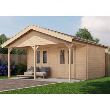 Select Log Cabin with Veranda Medway 500x300cm + 200cm