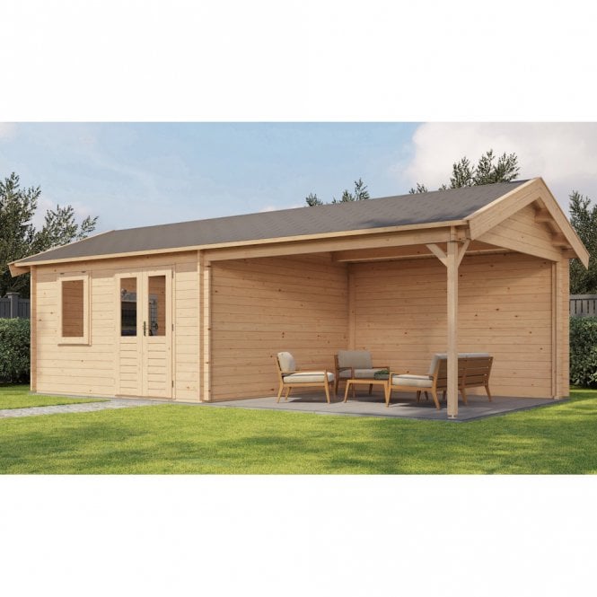 Lugarde Select Log Cabin with Veranda Mersey 400x400cm + 400cm