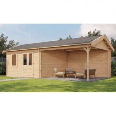 Select Log Cabin with Veranda Mersey 400x400cm + 400cm