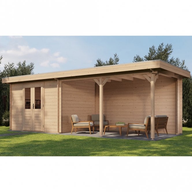 Lugarde Select Log Cabin with Veranda Norfolk 300x250cm + 400cm