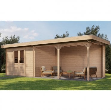 Select Log Cabin with Veranda Norfolk 300x250cm + 400cm