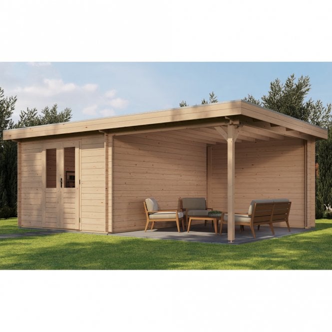Lugarde Select Log Cabin with Veranda Oxford 300x400cm + 300cm