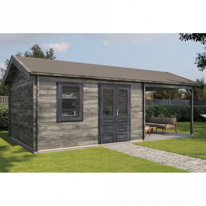 Lugarde Select Log Cabin with Veranda Ribble 400x400cm + 300cm