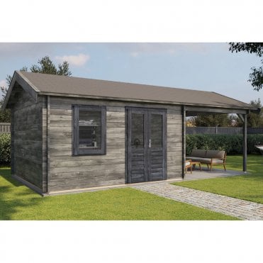 Select Log Cabin with Veranda Ribble 400x400cm + 300cm