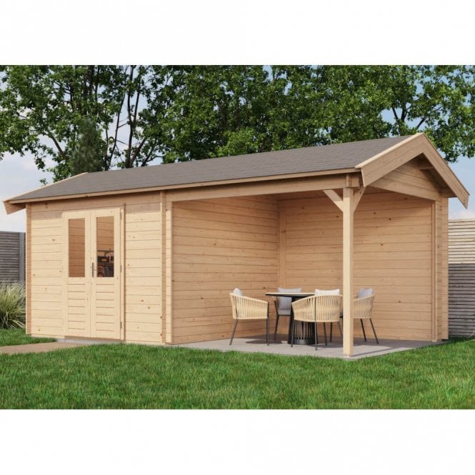 Lugarde Select Log Cabin with Veranda Sherwood 300x300cm + 300cm