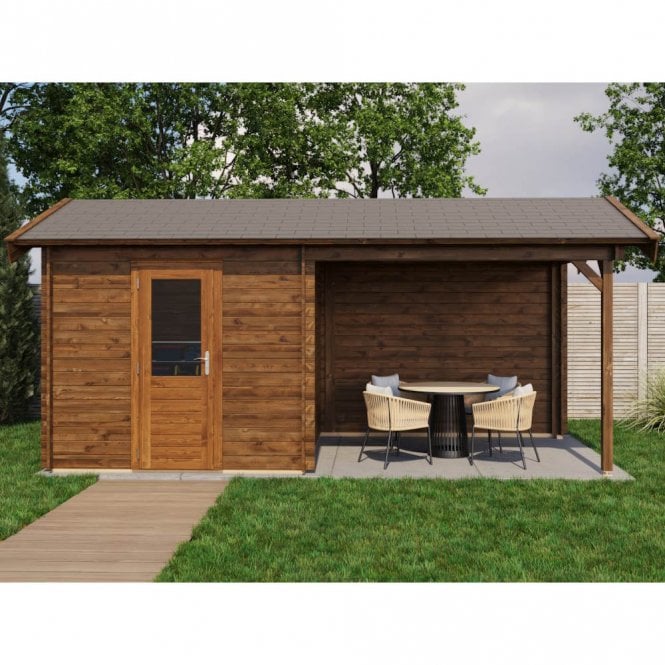 Lugarde Select Log Cabin with Veranda Snowdonia 250x250cm + 300cm