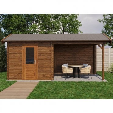 Select Log Cabin with Veranda Snowdonia 250x250cm + 300cm