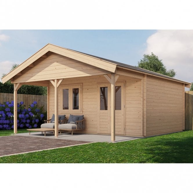 Lugarde Select Log Cabin with Veranda Stour 500x400cm + 200cm