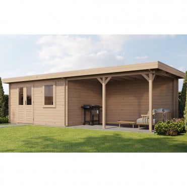 Select Log Cabin with Veranda Surrey 400x300cm + 400cm