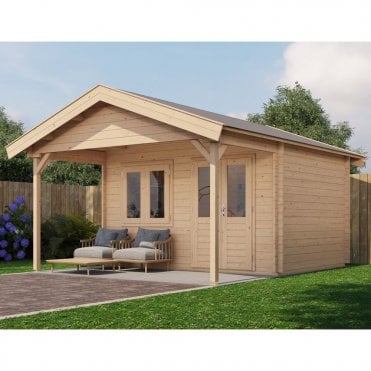 Select Log Cabin with Veranda Wear 400x300cm + 200cm