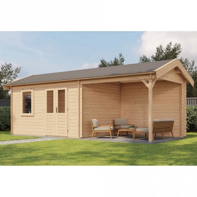 Lugarde Select Log Cabin with Veranda Wye 400x300cm + 300cm