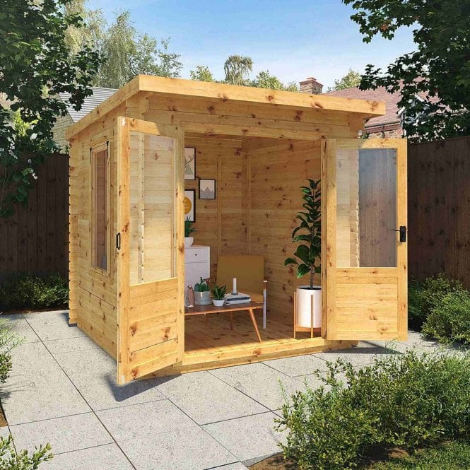 Mercia 2.4m x 2.4m Pent Log Cabin - 19mm